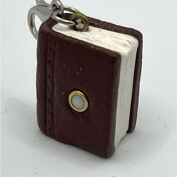 Unique Book Pendant-miniature Polymer Clay keychain book-One of a kind mini book - Picture 5 of 13